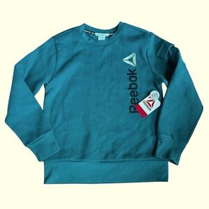 Reebok Green Sweatshirt Pullover Long Sleeve Boys Girls M 8 NWT